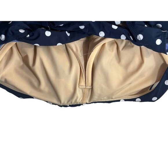 Lands’ End Swimsuit Sz 12 Carmela Blue White Polka Dot New - Picture 3 of 9